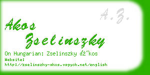 akos zselinszky business card